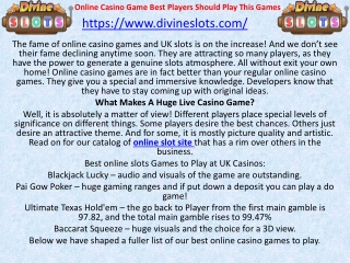 Online Casino Game Best Players Should Play This Games