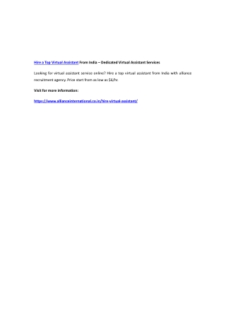 Hire a Top Virtual Assistant From India – Dedicated Virtual Assistant Services