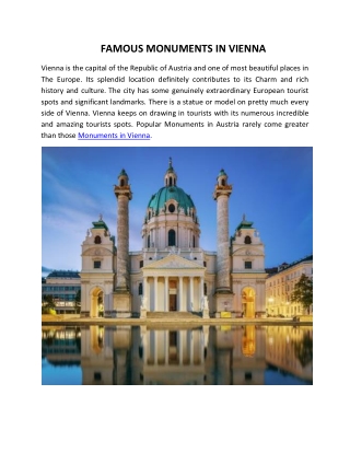 Famous Monuments in Vienna