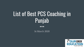 Best PCS Coaching in Punjab