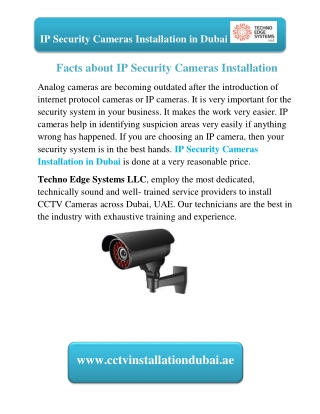 Facts about IP Security Camera Installation