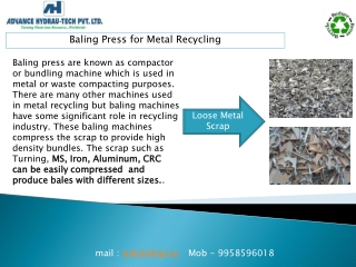 Baling Press for Metal Recycling