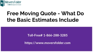 Free Moving Quote: What Do the Basic Ones Include