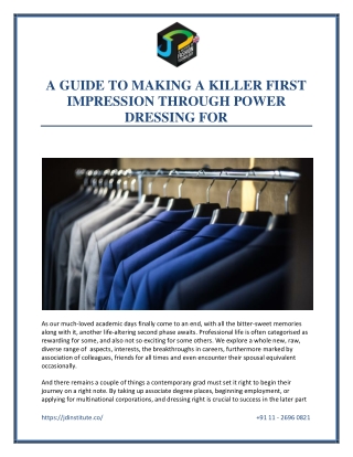 A GUIDE TO MAKING A KILLER FIRST IMPRESSION THROUGH POWER DRESSING FOR