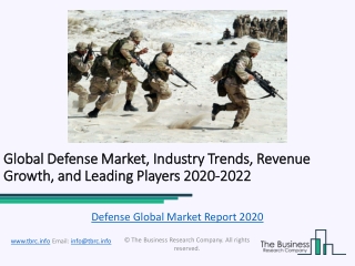 Global Defense Market (Air, Sea and Land Defense Equipment), Forecast Size, Trends Till 2022