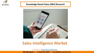 The Global Sales Intelligence Market size is expected to reach $3.8 billion by 2025 -KBV Research