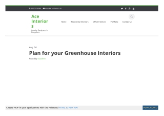 Plan for your Greenhouse Interiors