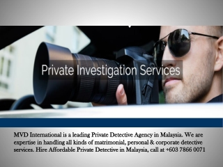 Private Detective in Malaysia