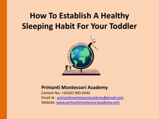 Preschool Whittier CA -How To Establish A Healthy Sleeping Habit For Your Toddler