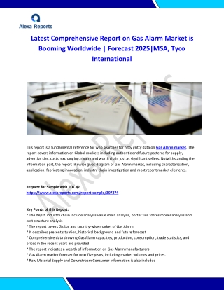 Global Gas Alarm Market Analysis 2015-2019 and Forecast 2020-2025