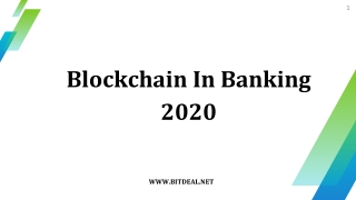 Blockchain In Banking 2020