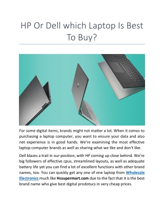 HP Or Dell which Laptop Is Best To Buy - HCSupermart
