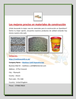 Los mejores precios en materiales de construcción