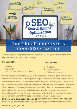 The 6 Key Elements of a Good SEO Strategy