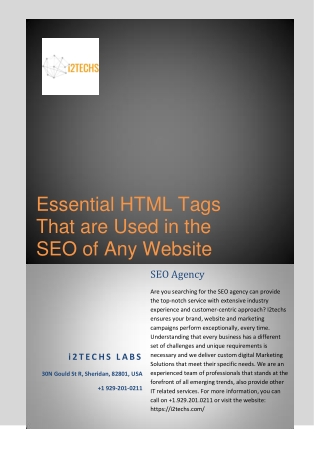 Essential HTML Tags That are Used in the SEO of Any Website