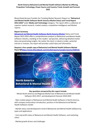 North America Behavioral and Mental Health Software Market - Analysis and Forecast 2023