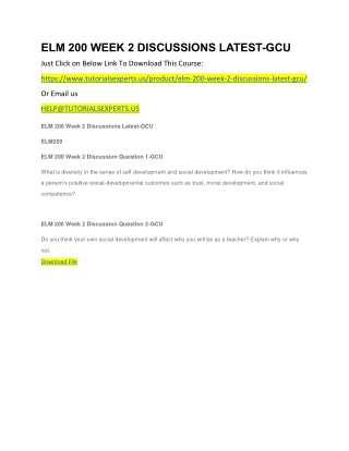 ELM 200 WEEK 2 DISCUSSIONS LATEST-GCU