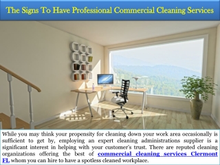 The Signs To Have Professional Commercial Cleaning Services