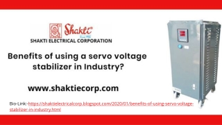 Benefits of using a Servo Voltage Stabilizer in Industry?