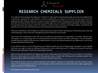 Research Chemicals Supplier