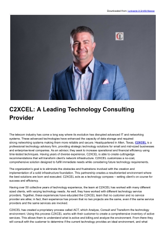 C2XCEL A Leading Technology Consulting Provider | Jim McNeese