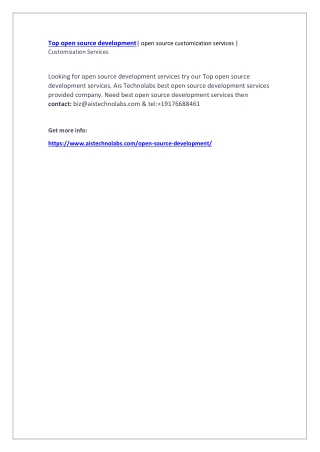 Top open source development| open source customization services | Customization Services
