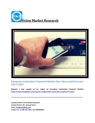 European Contactless Payment Market Size, Share and Forecast 2019-2025