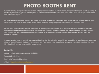 Photo Booths Rent