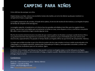 Camping Para Niños