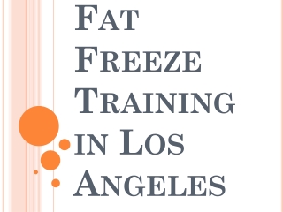 Fat Freeze Training in Los Angeles