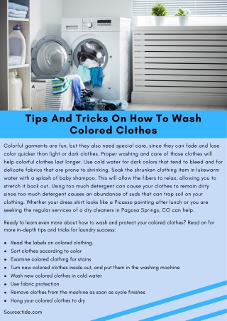 Tips And Tricks On How To Wash Colored Clothes