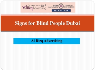 Buy Signs for Blind People in Dubai | Al Rizq Advertising