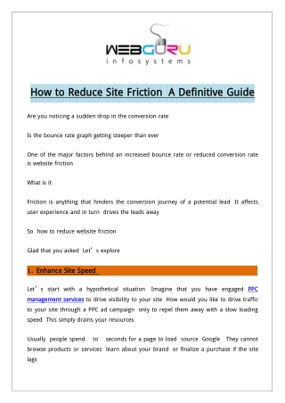 How to Reduce Site Friction: A Definitive Guide?