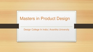 Masters in Product Design - Avantika University