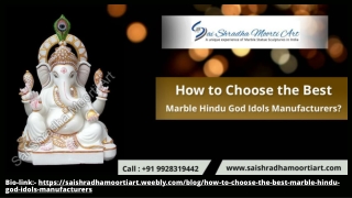 How to Choose the best Marble Hindu God Idols Manufacturers