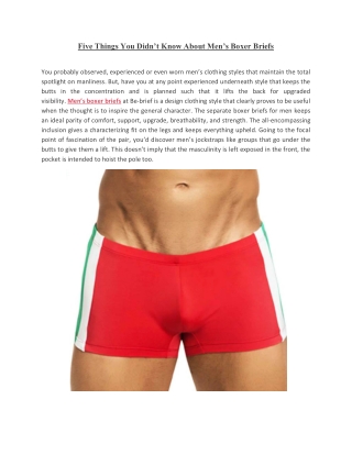 Five Things You Didn't Know About Mens Boxer Briefs