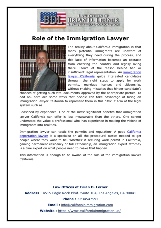 Role of the Immigration Lawyer