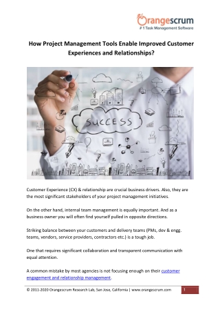 How Project Management Tools Enable Improved Customer Experiences and Relationships