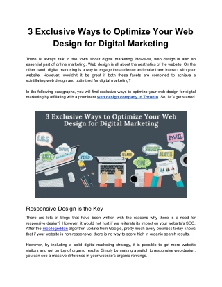 3 Exclusive Ways to Optimize Your Web Design for Digital Marketing