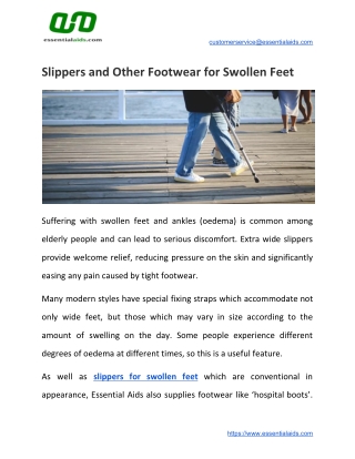 Slippers and Other Footwear for Swollen Feet