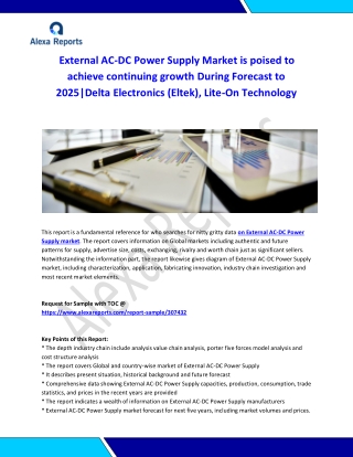 Global External AC-DC Power Supply Market Analysis 2015-2019 and Forecast 2020-2025