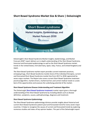 Short Bowel Syndrome Market Size & Share | Delveinsight