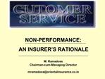 M. Ramadoss Chairman-cum-Managing Director mramadossorientalinsurance.co