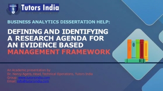 Defining and Identifying a Research Agenda for Evidence Based Management Framework- Tutorsindia.com