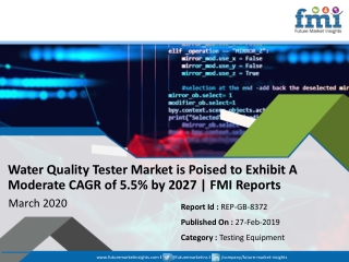 Water Quality Tester Market to Reach at a CAGR of 5.5% through 2027 | Future Market Insights
