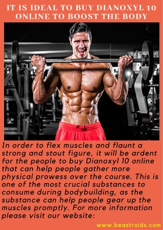 It Is Ideal To Buy Dianoxyl 10 Online To Boost The Body