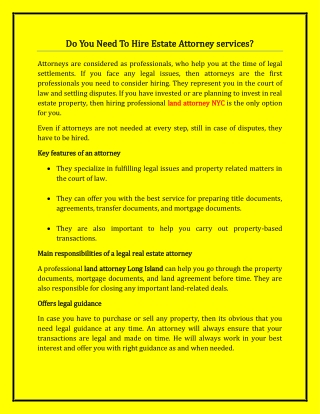Do You Need To Hire Estate Attorney services?