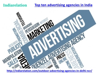 Choose one of the top ten advertising agencies in india