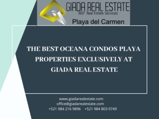 The best Oceana Condos Playa properties exclusively at Giada Real Estate