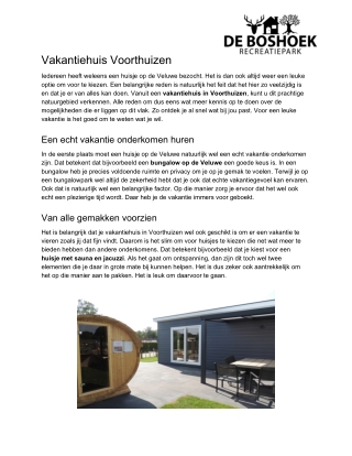 Vakantiehuis Voorthuizen